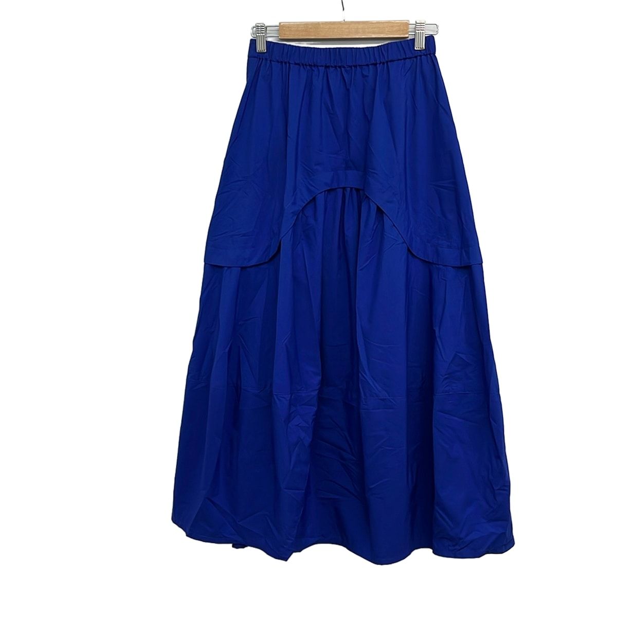 nagonstans(ナゴンスタンス) ロングスカート サイズMEDIUM M レディース美品 - ブルー マキシ丈/ウエストゴム