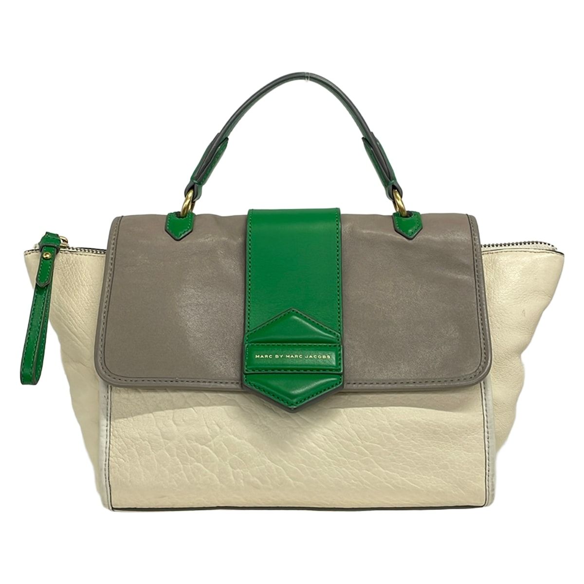 MARC BY MARC JACOBS(マークバイマークジェイコブス) ハンドバッグ - M3131116 アイボリー×ベージュ×グリーン レザー