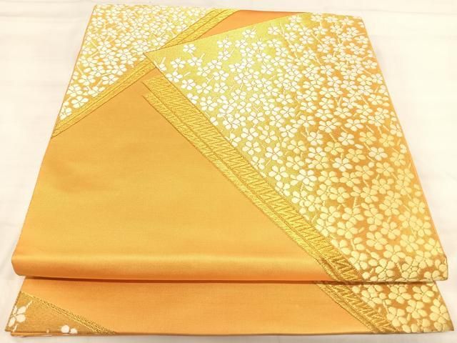 平和屋着物◎六通柄袋帯 唐織 小花文 金糸 正絹 逸品 AABI5533yx 平和屋着物◎六通柄袋帯 唐織 小花文 金糸 正絹 逸品 AABI5533yx