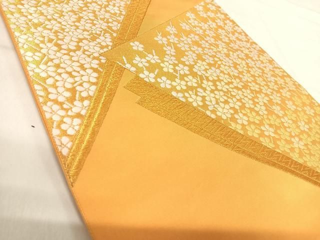 平和屋着物◎六通柄袋帯 唐織 小花文 金糸 正絹 逸品 AABI5533yx 平和屋着物◎六通柄袋帯 唐織 小花文 金糸 正絹 逸品 AABI5533yx