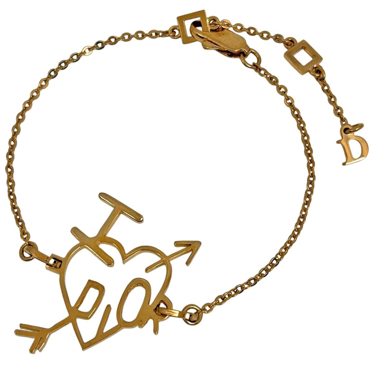 クリスチャンディオール Christian Dior ハートアローブ ブレスレット GP ゴールド レディース 【中古】