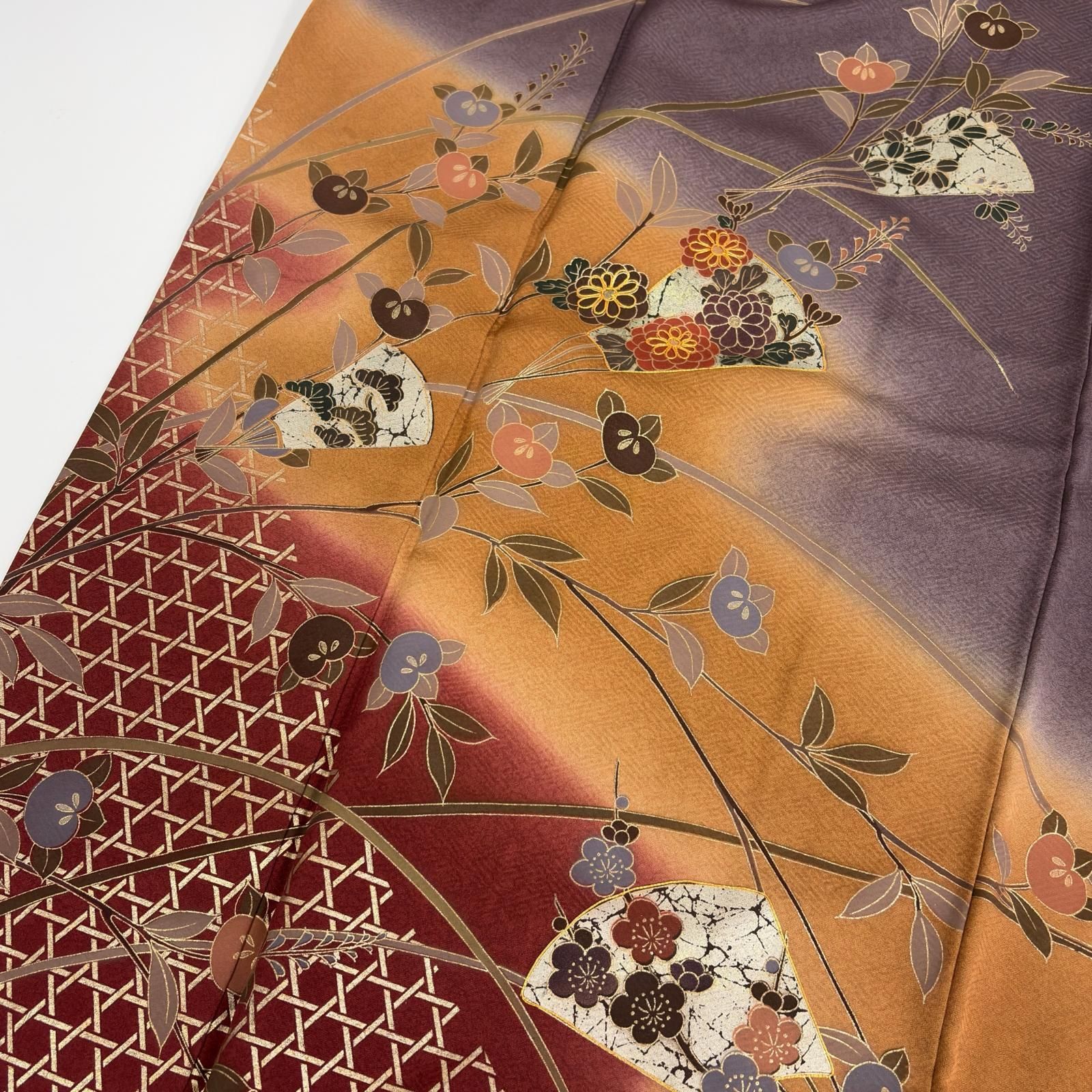 付下げ 金駒刺繍 金彩 上品な染め 紋無し 正絹 着物 MK-7927 - メルカリ