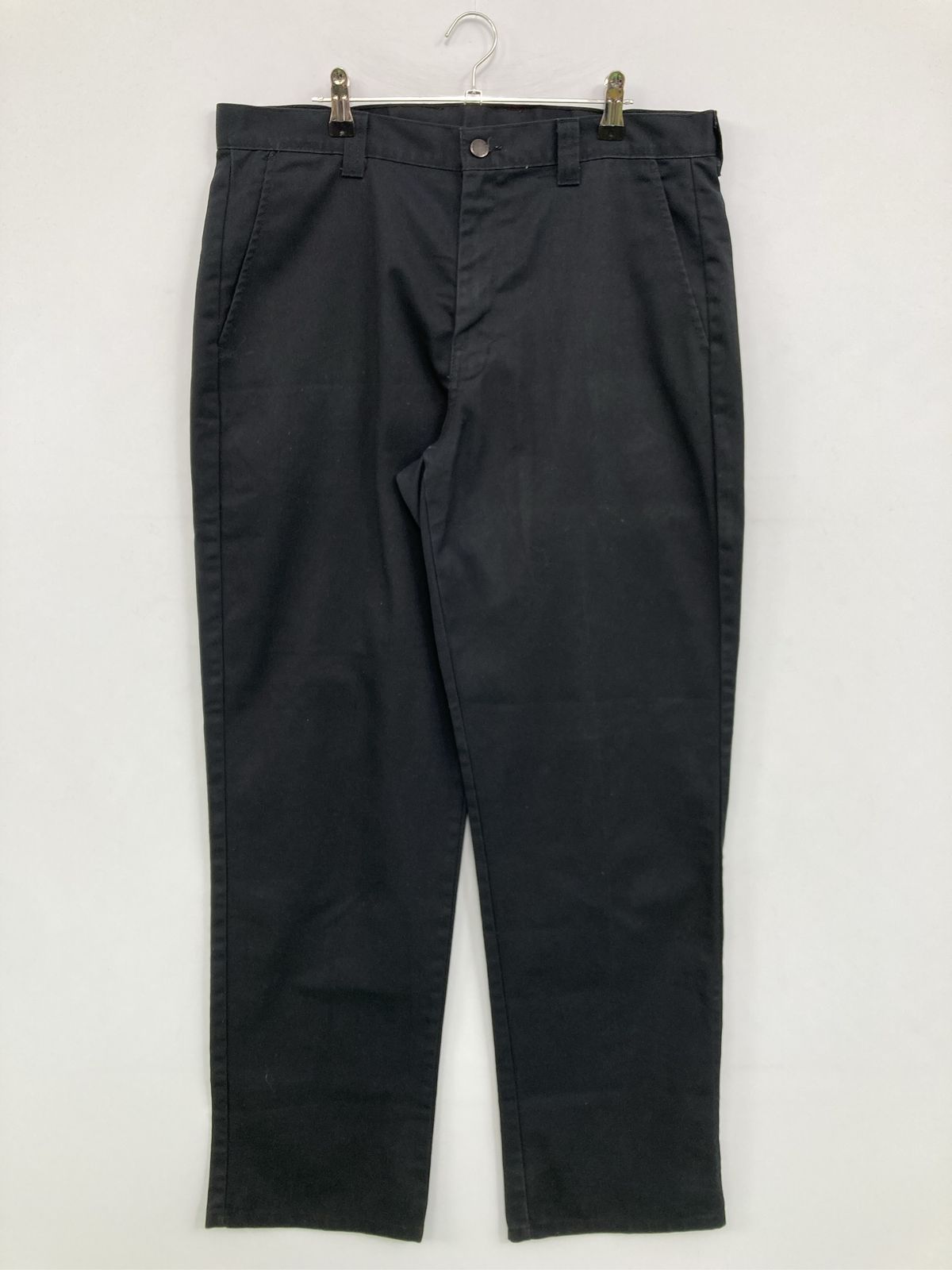 Dickies ディッキーズ チノパンツ 34x34 ブラック フルレングス コットン 無地 ワンポイント スタンダード ストレート レギュラー メンズ