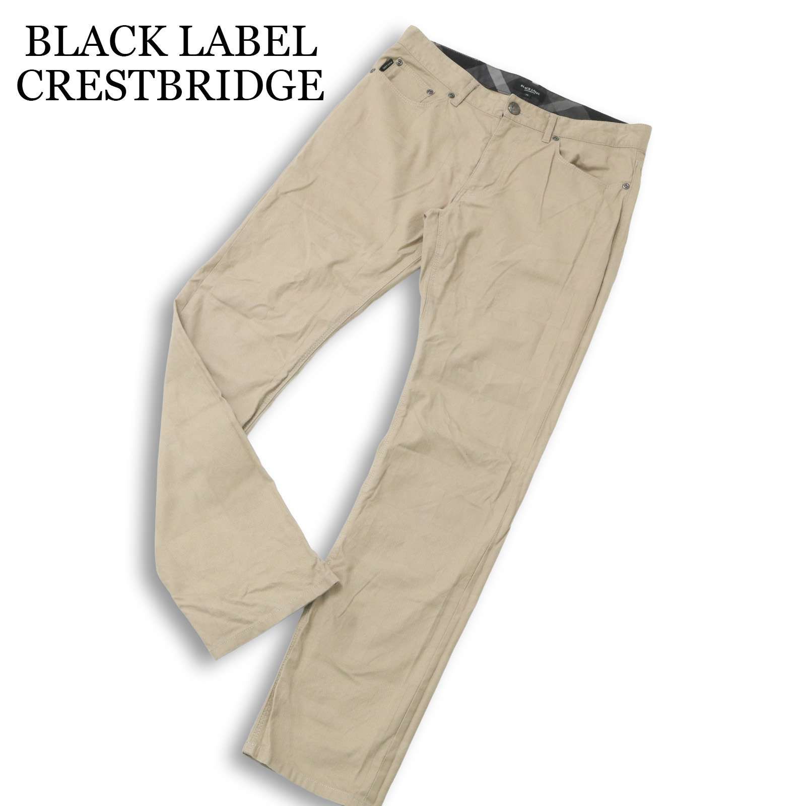 BLACK LABEL CRESTBRIDGE ブラックレーベル クレストブリッジ チェック★ ストレッチ スリム パンツ Sz.79 メンズ