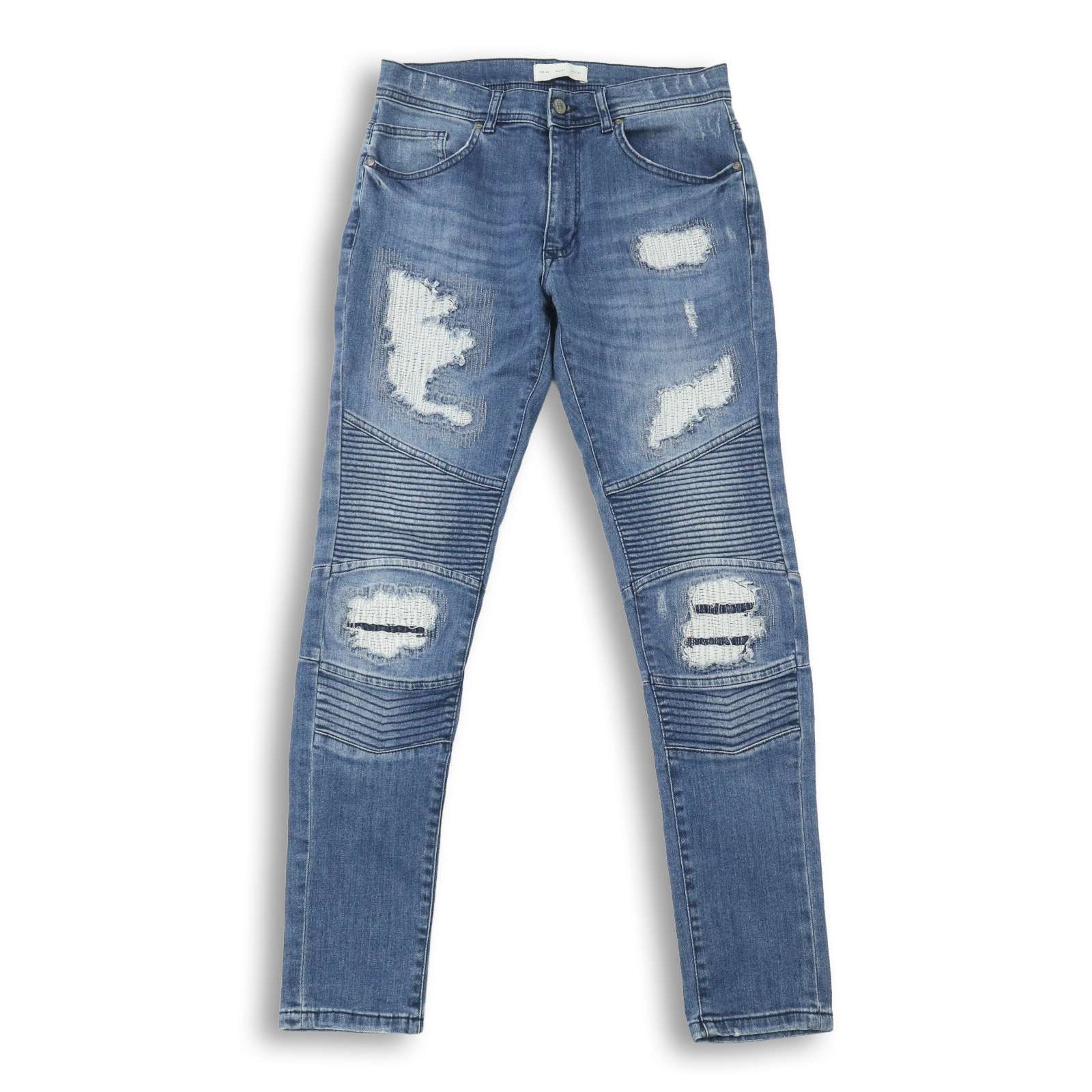 ZARA ザラ マン 現行タグ☆ バイカー スキニー リペア ダメージ加工