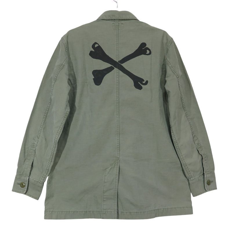 新品 WTAPS ダブルタップス 14SS DOCTOR L/S/SHIRT.COTTON.SATIN 141GWDT-SHM10 ドクター ロングスリーブ シャツ コットン サテン オリーブ サイズ3(L) Mayk