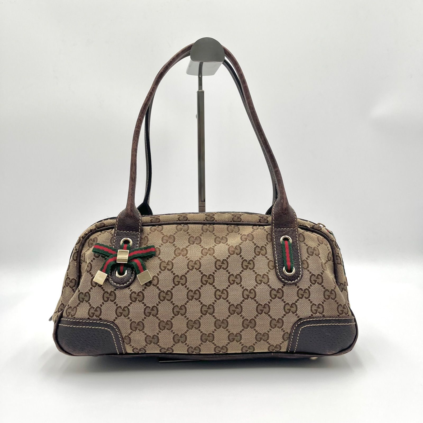 GUCCI グッチ プリンシー GGキャンバス トートバッグ ミニボストンバッグ ブラウン 161720