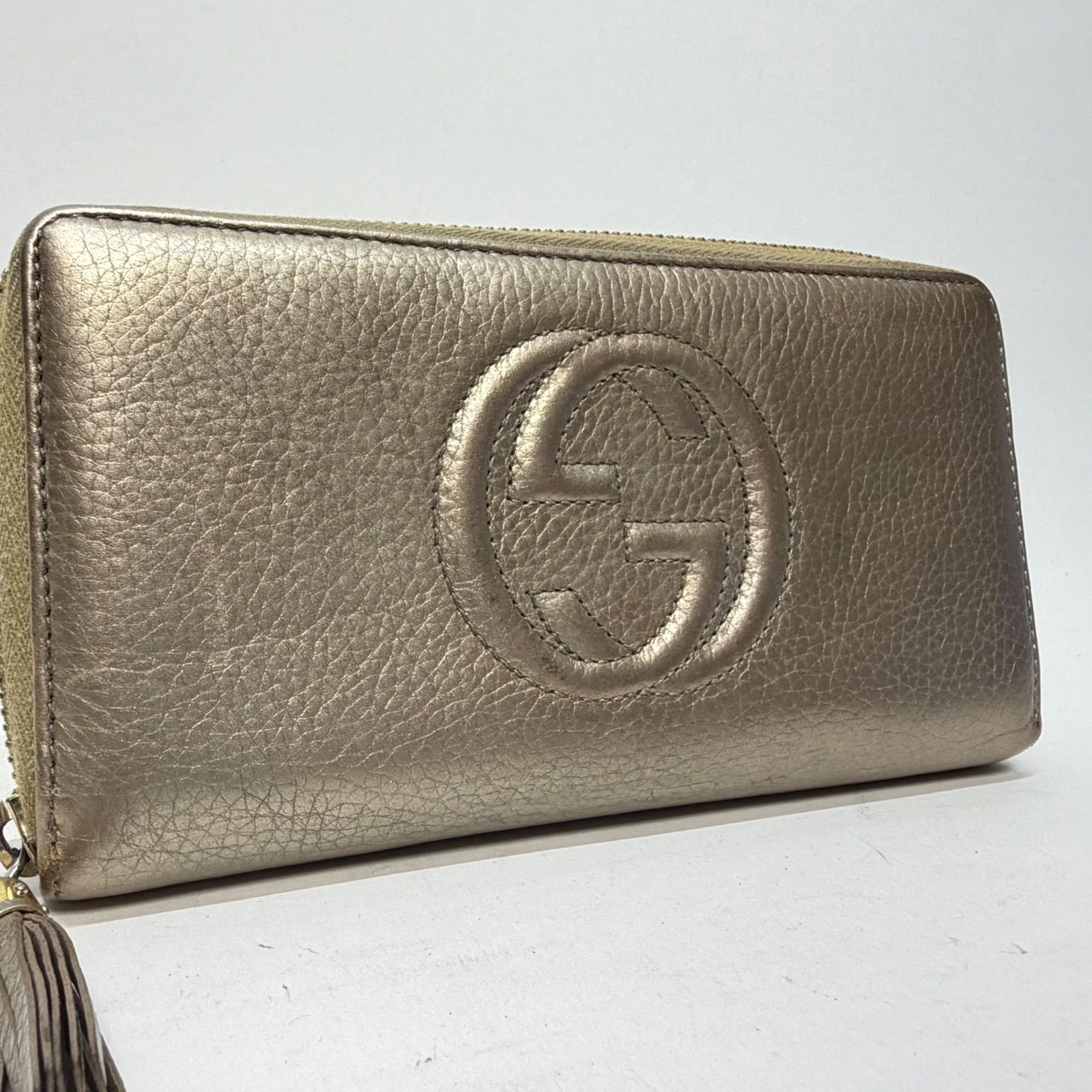 4407 GUCCI グッチ 長財布 ラウンドファスナー ソーホー ゴールド 