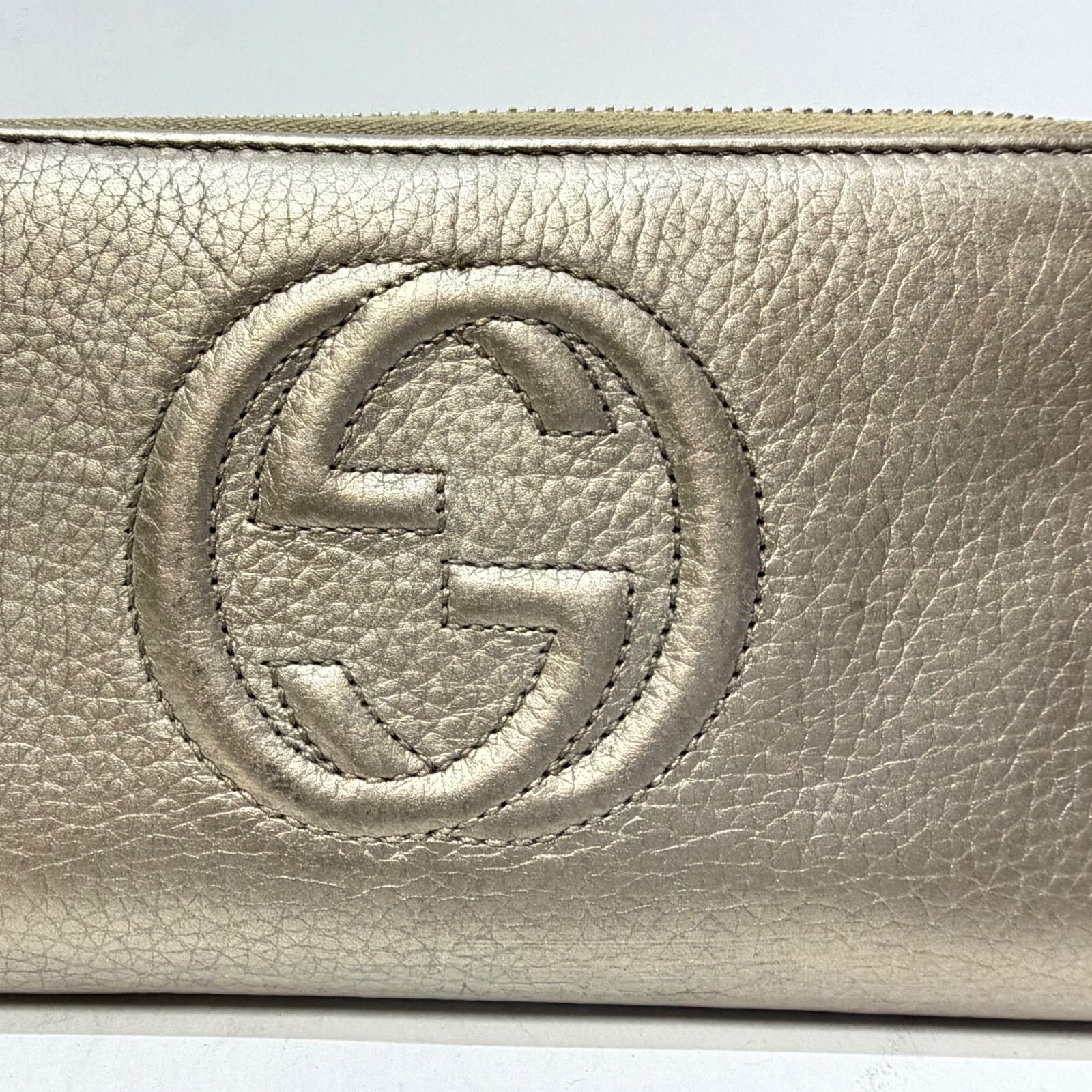 4407 GUCCI グッチ 長財布 ラウンドファスナー ソーホー ゴールド 