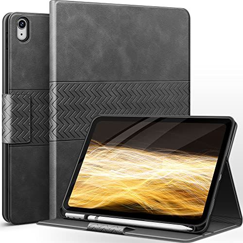 auaua iPad (A16) 第11世代 11 インチ 2025 ケース iPad 第10世代 10.9インチ ケース ペン収納2022 専用 PUレザー 手帳型 ひび割れ防止 耐衝撃 オートスリープ＆スタンド機能付き 全面保護 (グレー 675186e9