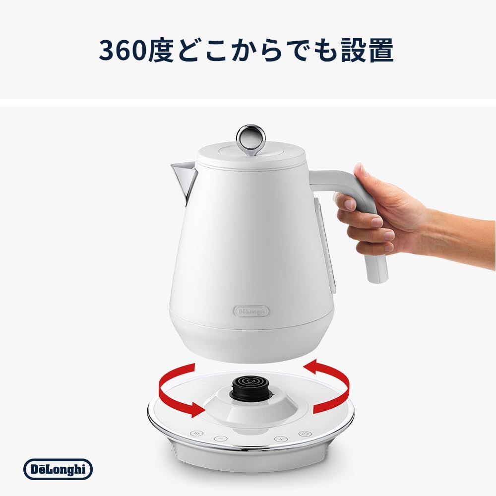 De'Longhi (デロンギ) 電気ケトル エクレティカ KBY1210J-W 温度調整