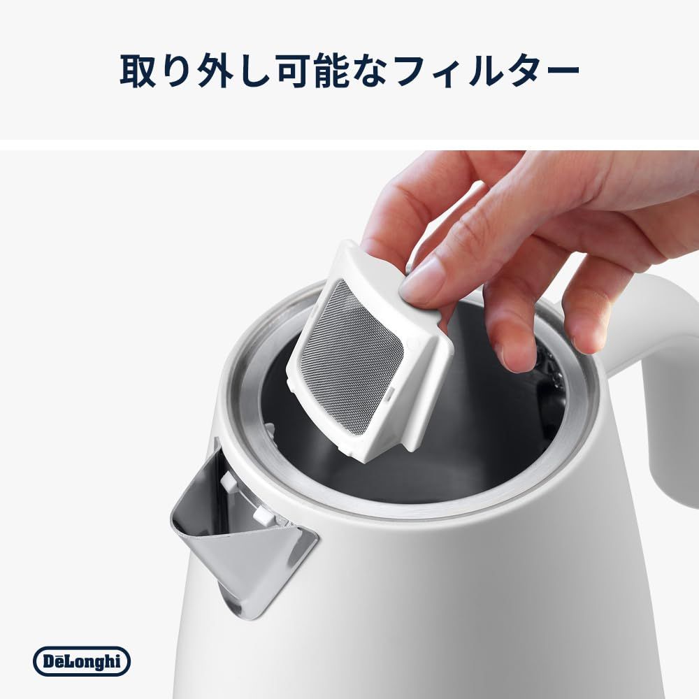 De'Longhi (デロンギ) 電気ケトル エクレティカ KBY1210J-W 温度調整