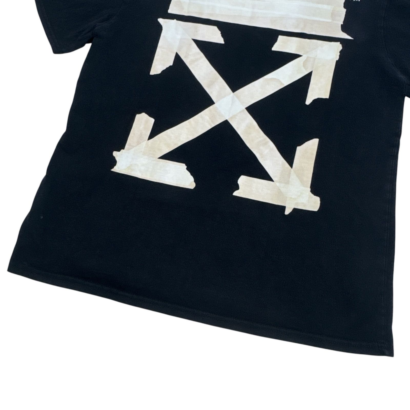 【人気デザイン】オフホワイト クロスアロー ビッグロゴ バックロゴ 長袖 M 黒 OFF-WHITE オフホワイト クロスアロー ロゴ 半袖 Tシャツ ブラック 黒