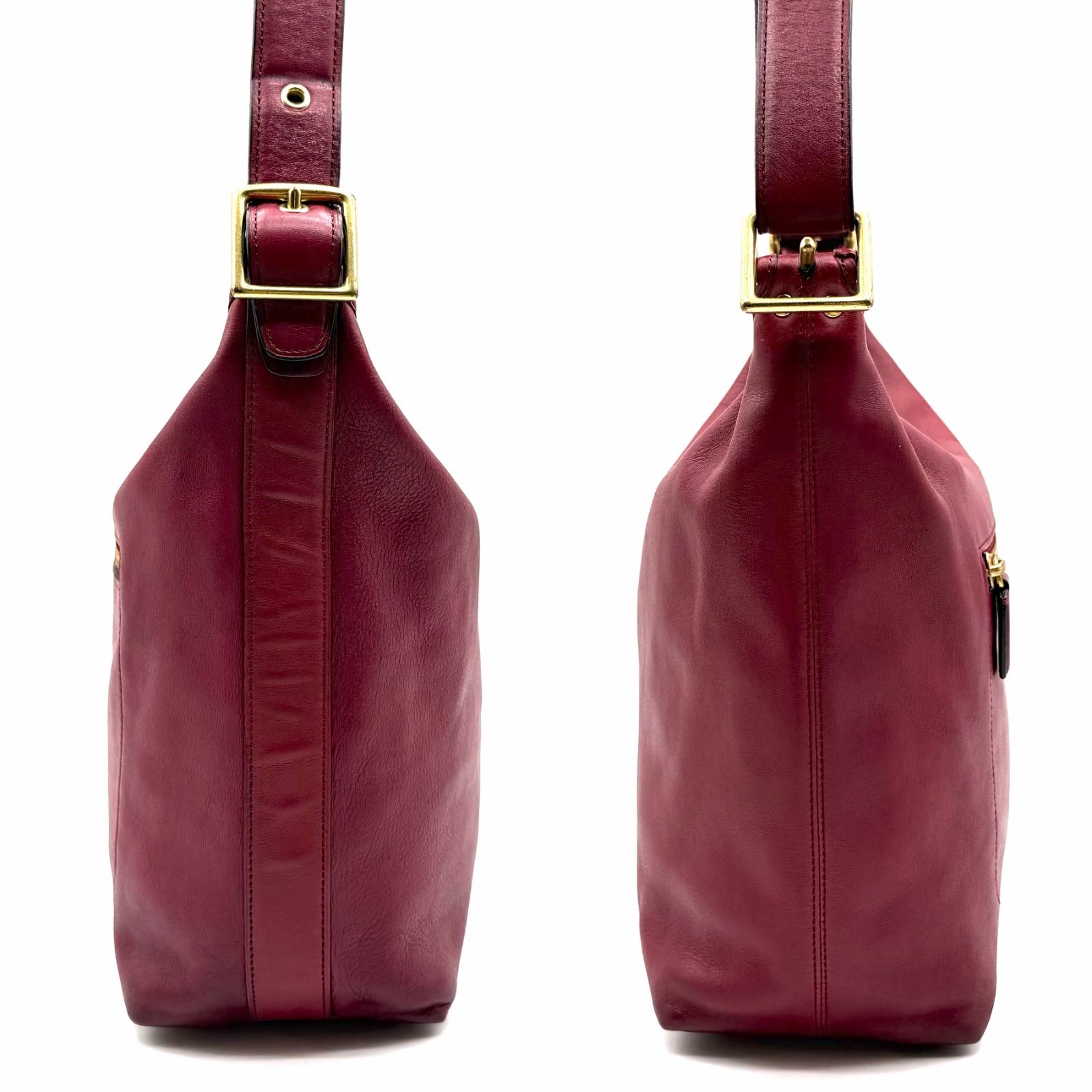 COACH y2k 2way shoulder bag red gold bucket chuck - メルカリ