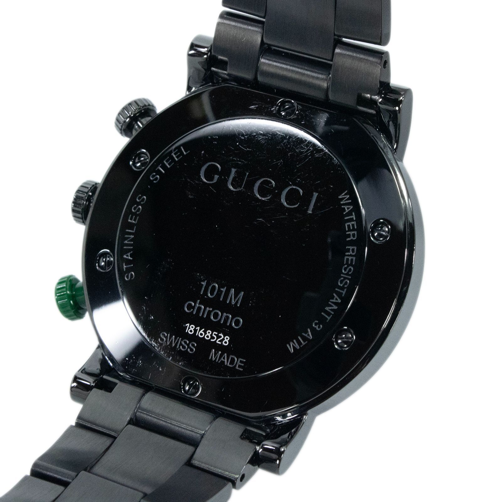 GUCCI 101M クロノグラフ クォーツ 腕時計 ブラック