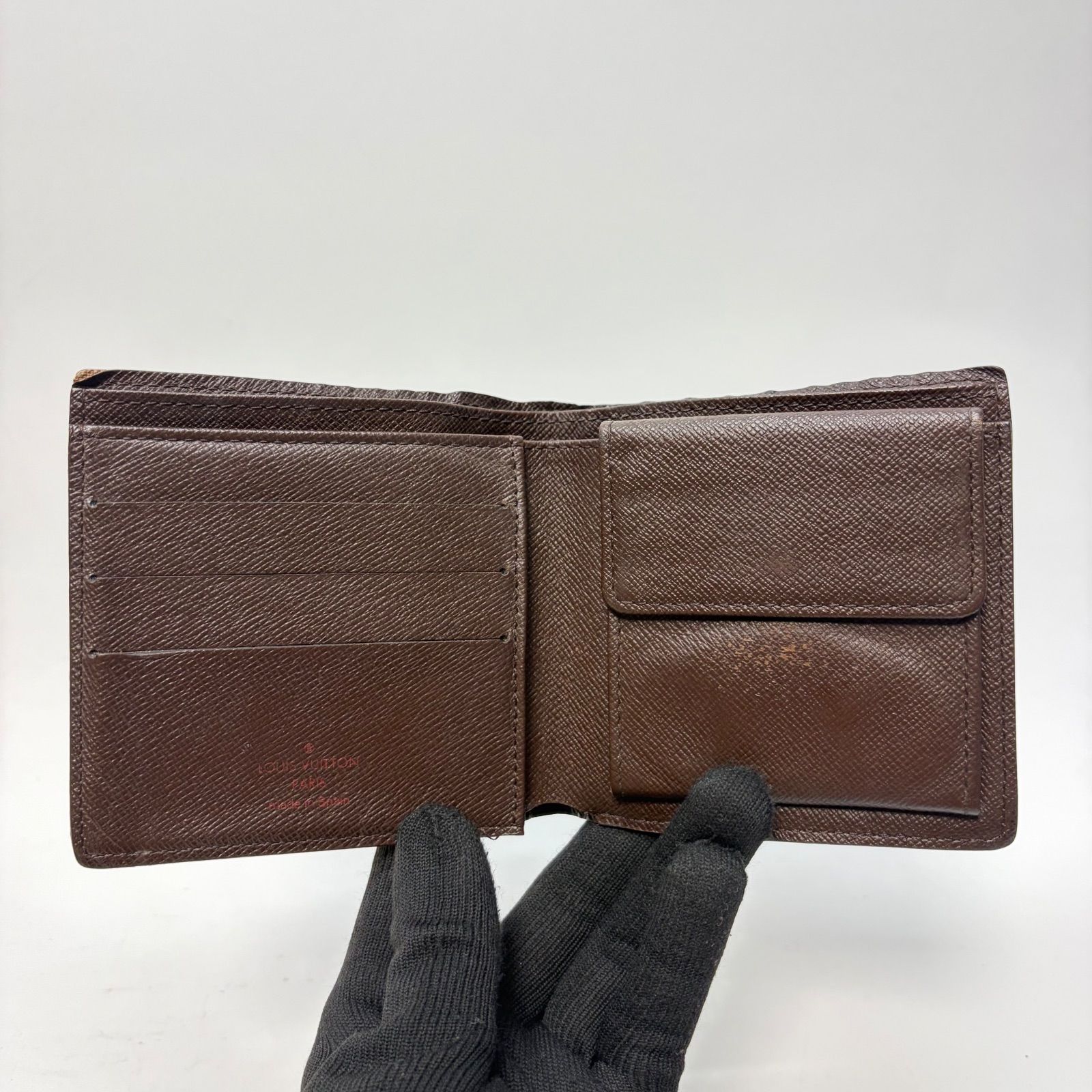 4356 LOUIS VUITTON ルイヴィトン ダミエ 二つ折り財布 ポルトフォイユ 