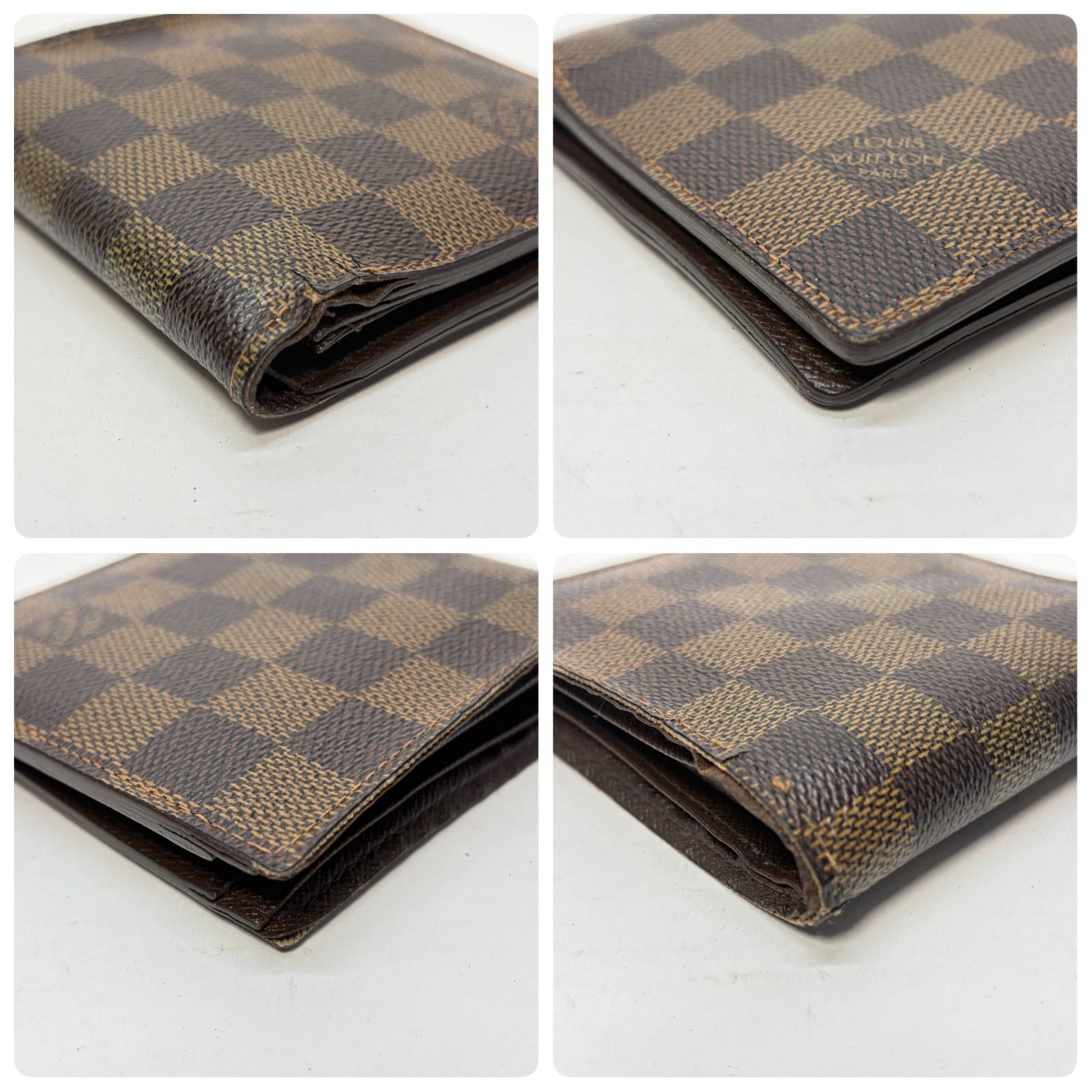 4356 LOUIS VUITTON ルイヴィトン ダミエ 二つ折り財布 ポルトフォイユ 