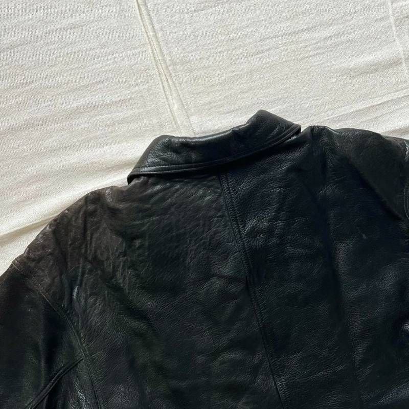 希少 90s vintage ヴィンテージ古着 羊本革 ブラック 黒 リアルレザー