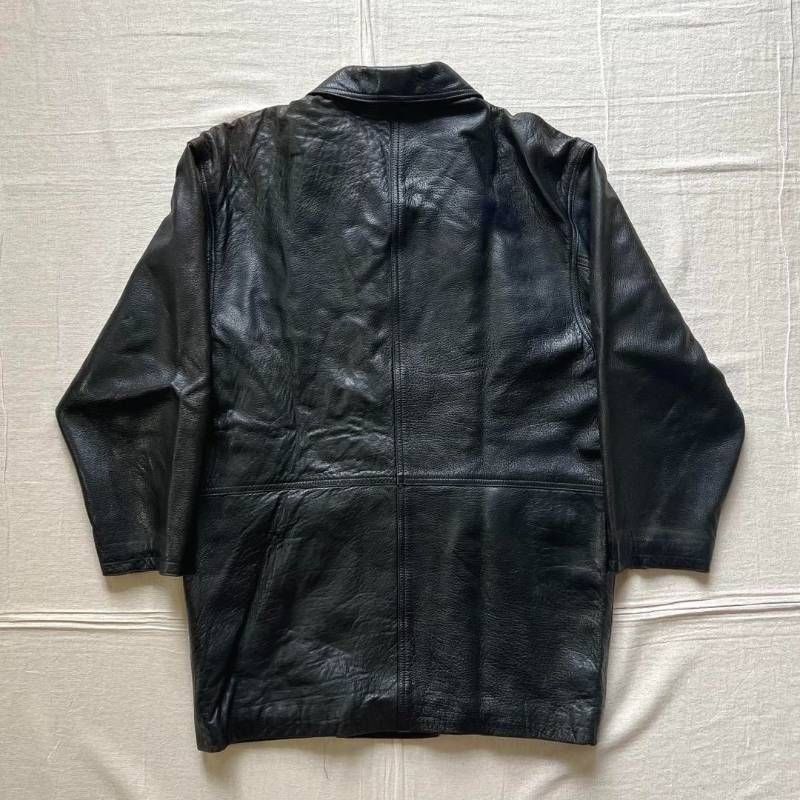 希少 90s vintage ヴィンテージ古着 羊本革 ブラック 黒 リアルレザー