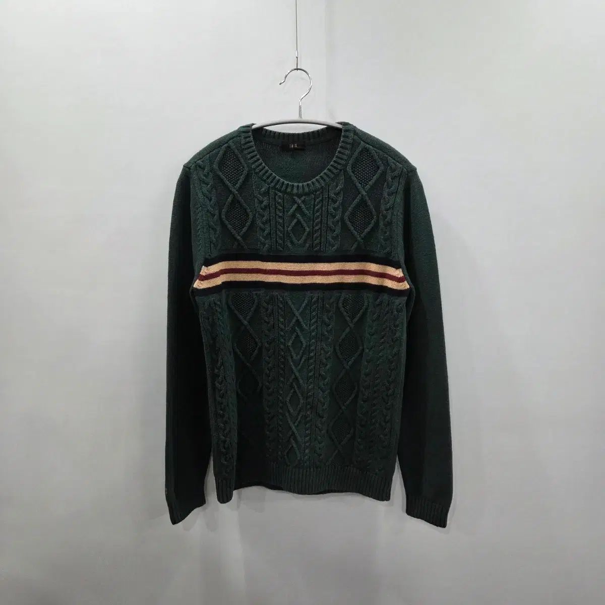 ダックス キッズ アランケーブルニット ダークグリーン 165/15