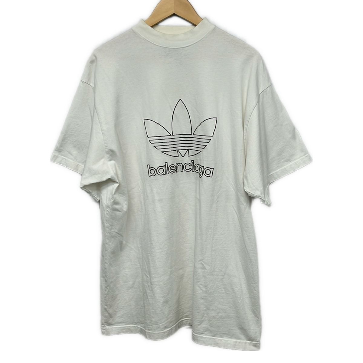 BALENCIAGA×adidas ロゴ刺繍Tシャツ ブルー サイズ1 【公式通販】
