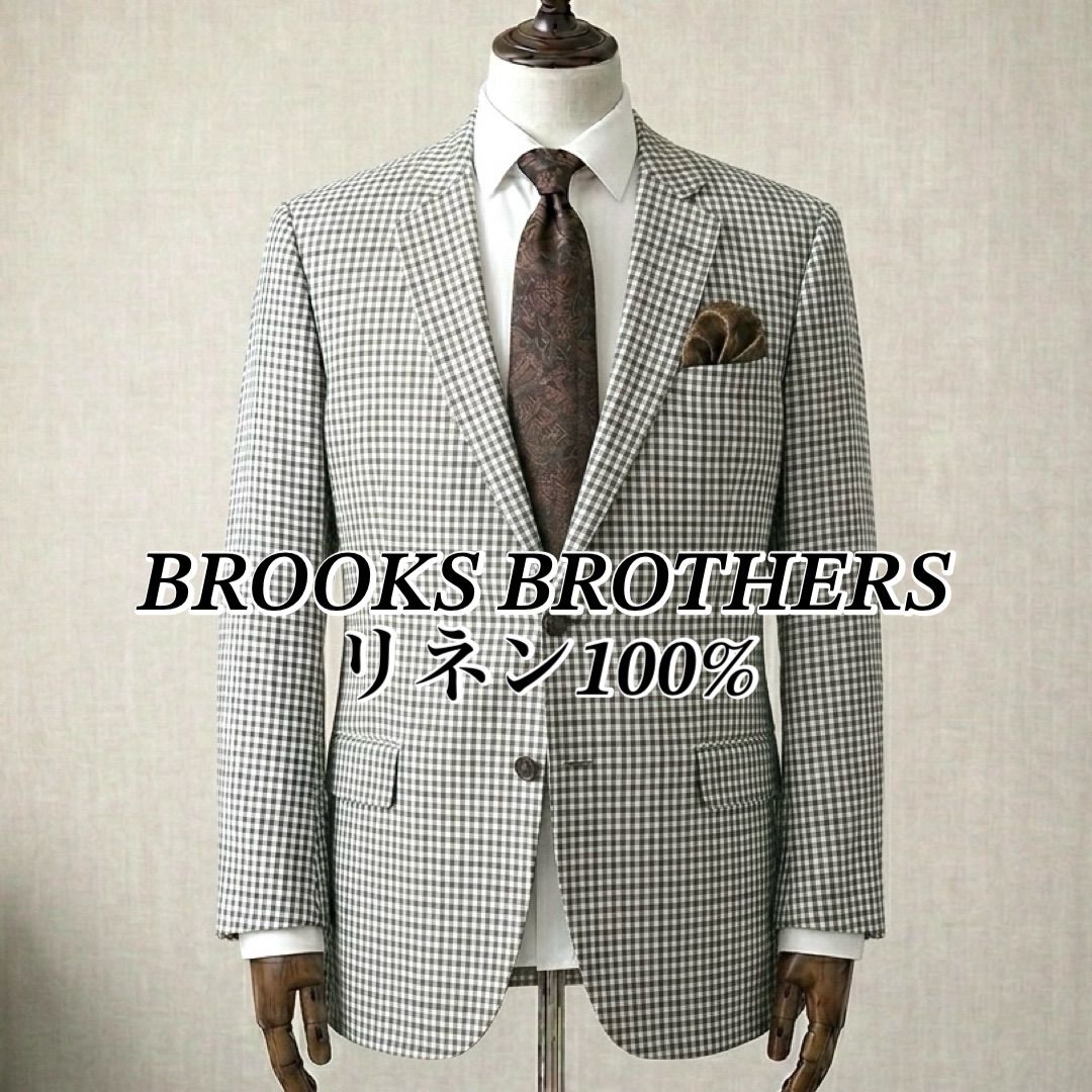 極美品 BROOKS BROTHERS 1818 Fitzgerald リネン テーラードジャケット 