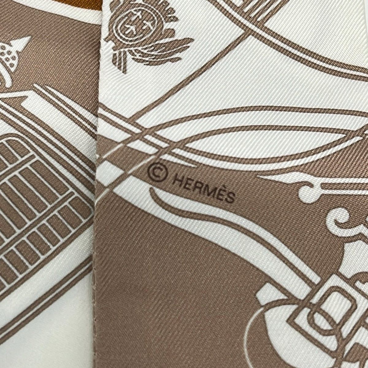 HERMES(エルメス) スカーフ美品 ツイリー ブラウン×マルチ シルク