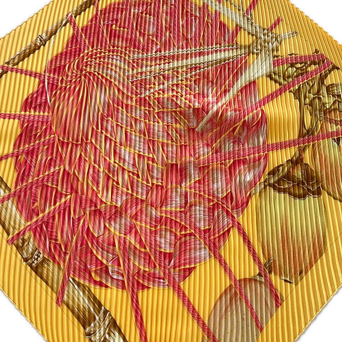 HERMES(エルメス) スカーフ美品 ロサンジュ レッド×オレンジ×マルチ