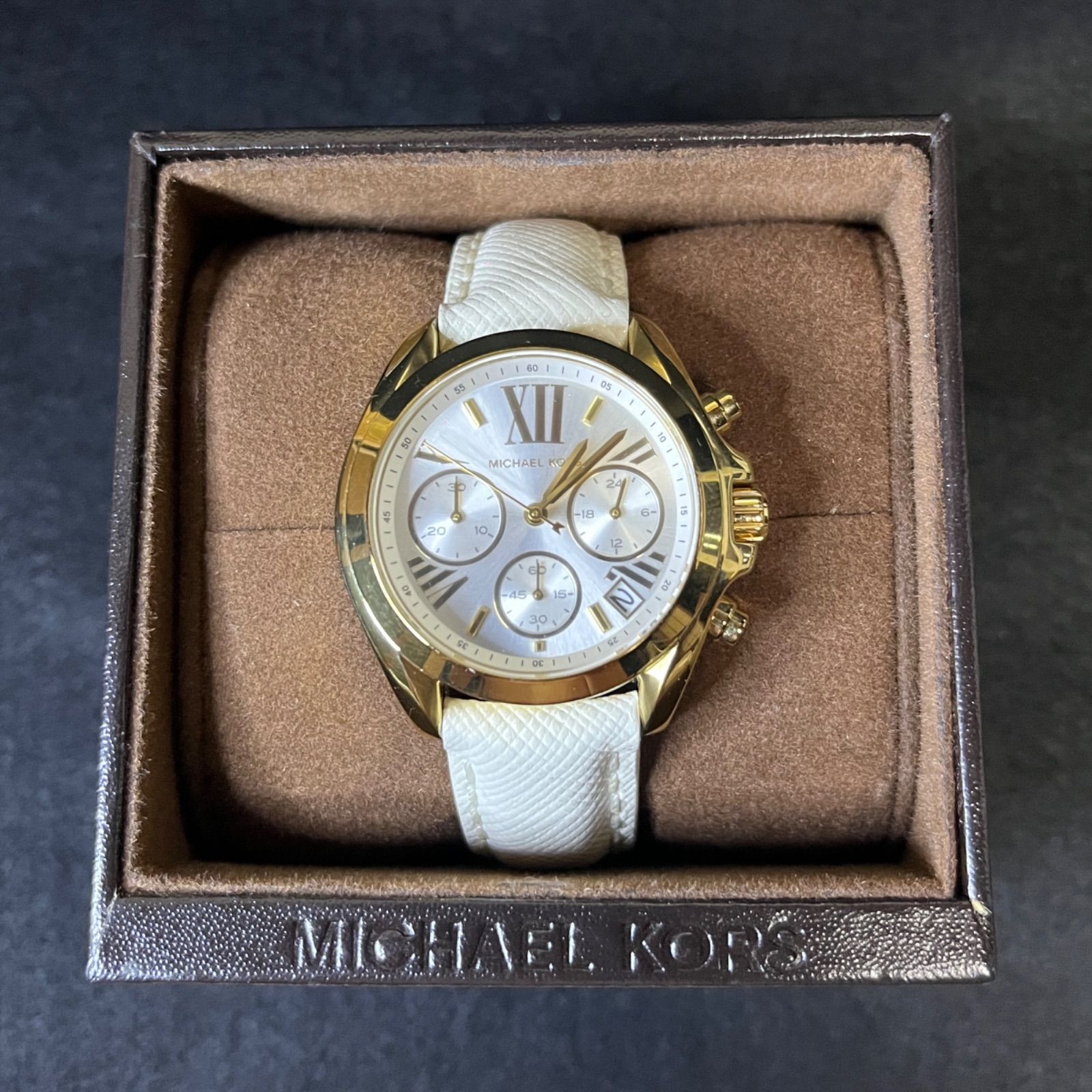 稼動品】 MICHAEL KORS MK-5722 ホワイト ゴールド 腕時計 マイケル