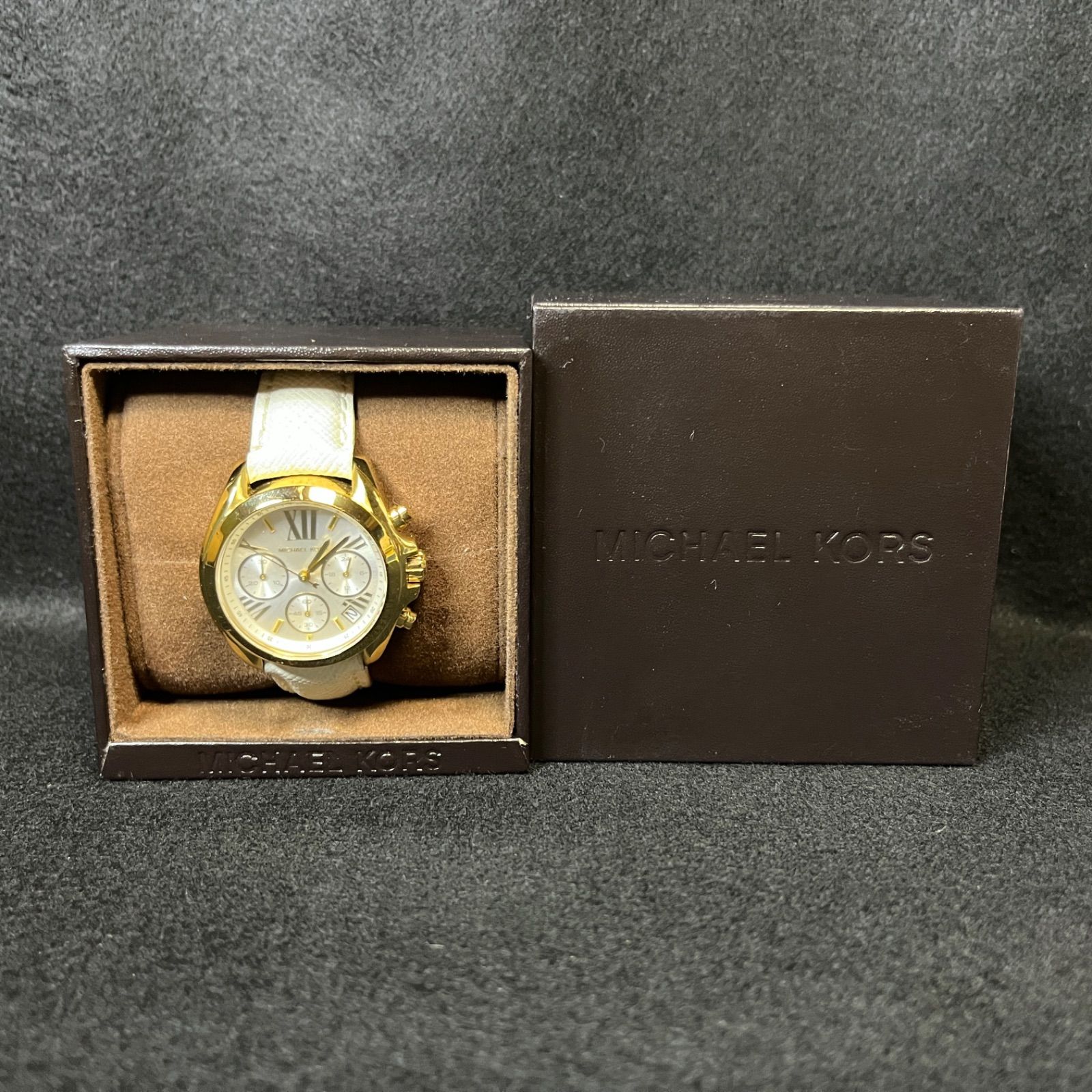 稼動品】 MICHAEL KORS MK-5722 ホワイト ゴールド 腕時計 マイケル
