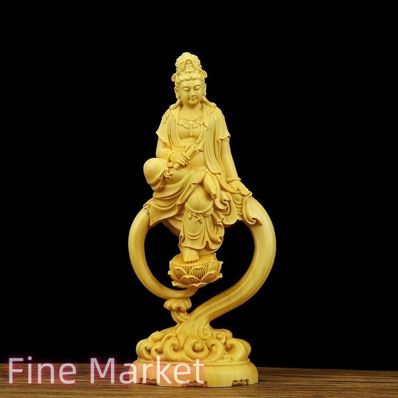 仏像 置物 オブジェ 仏像 彫刻 工芸品 自在観音菩薩 厄除 木彫 開運 幸運 財運 金運 安産祈願 無病息災 子宝 健康運 インテリア リビング