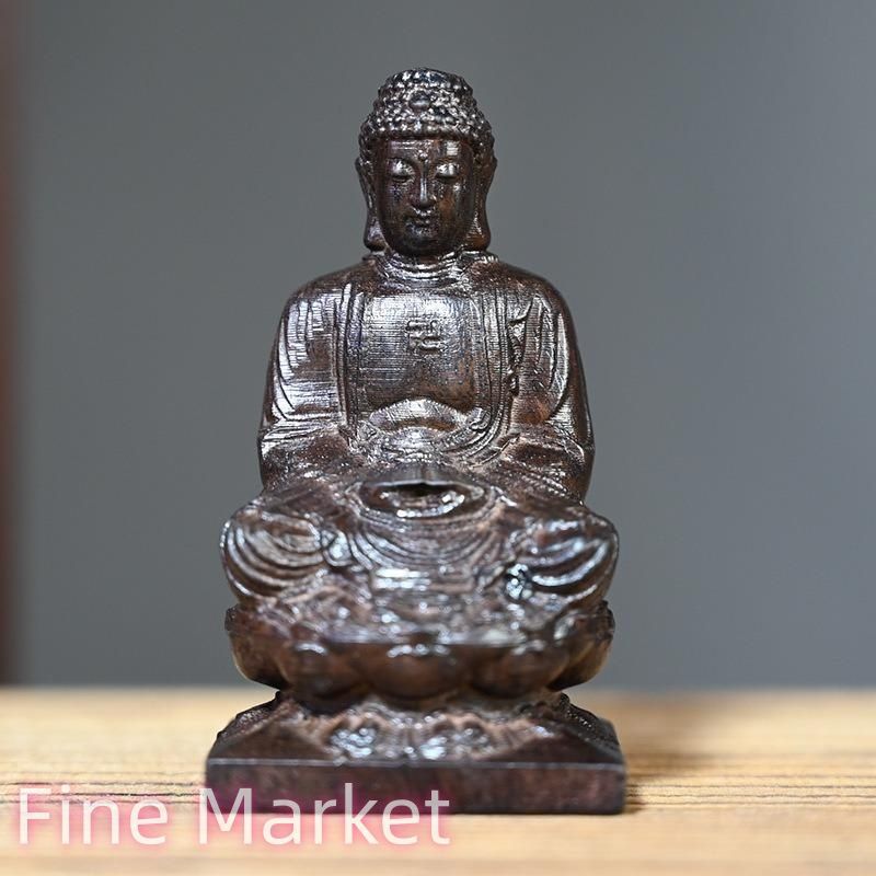 仏陀 置物 オブジェ 木製 木彫 細密彫刻 開運 風水 幸運 健康 運気向上 繁栄 伝統的 金運 財運 商売〓盛 厄除け 幸福 プレゼント ギフト 風水グッズ インテリア