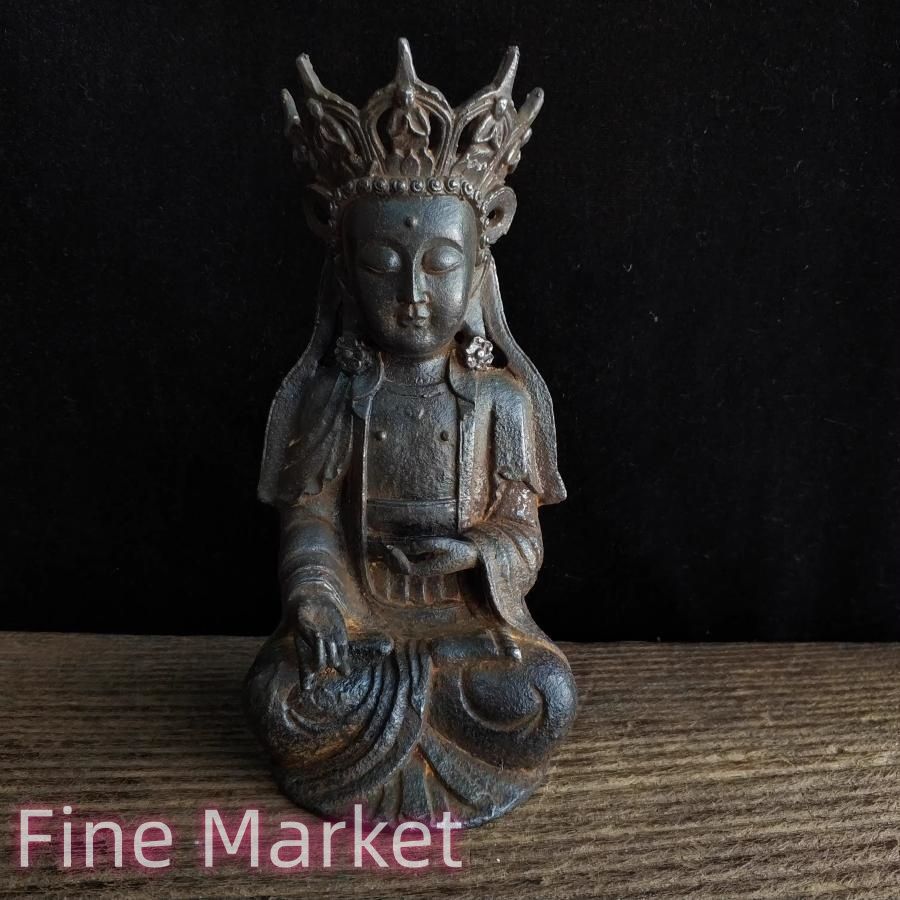 観音 菩薩 観世音菩薩 仏像 鉄器 レトロ調 ヴィンテージ調 工芸品 厄除け 家内安全 病気平癒 夫婦円満 恋愛成就 安産 子宝 開運 金運 仕事運 健康運