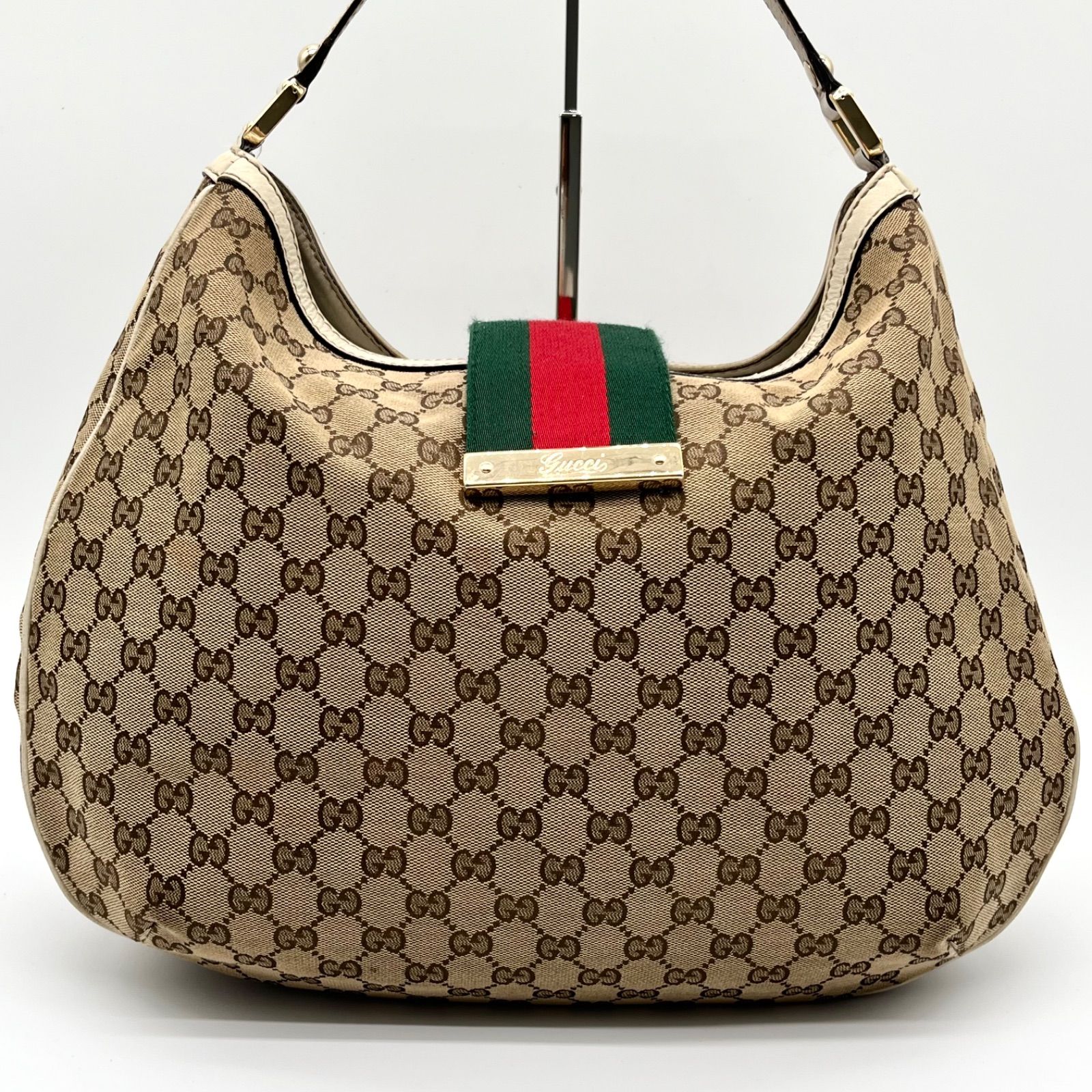 GUCCI グッチ シェリーライン GGキャンバス ゴールドプレート