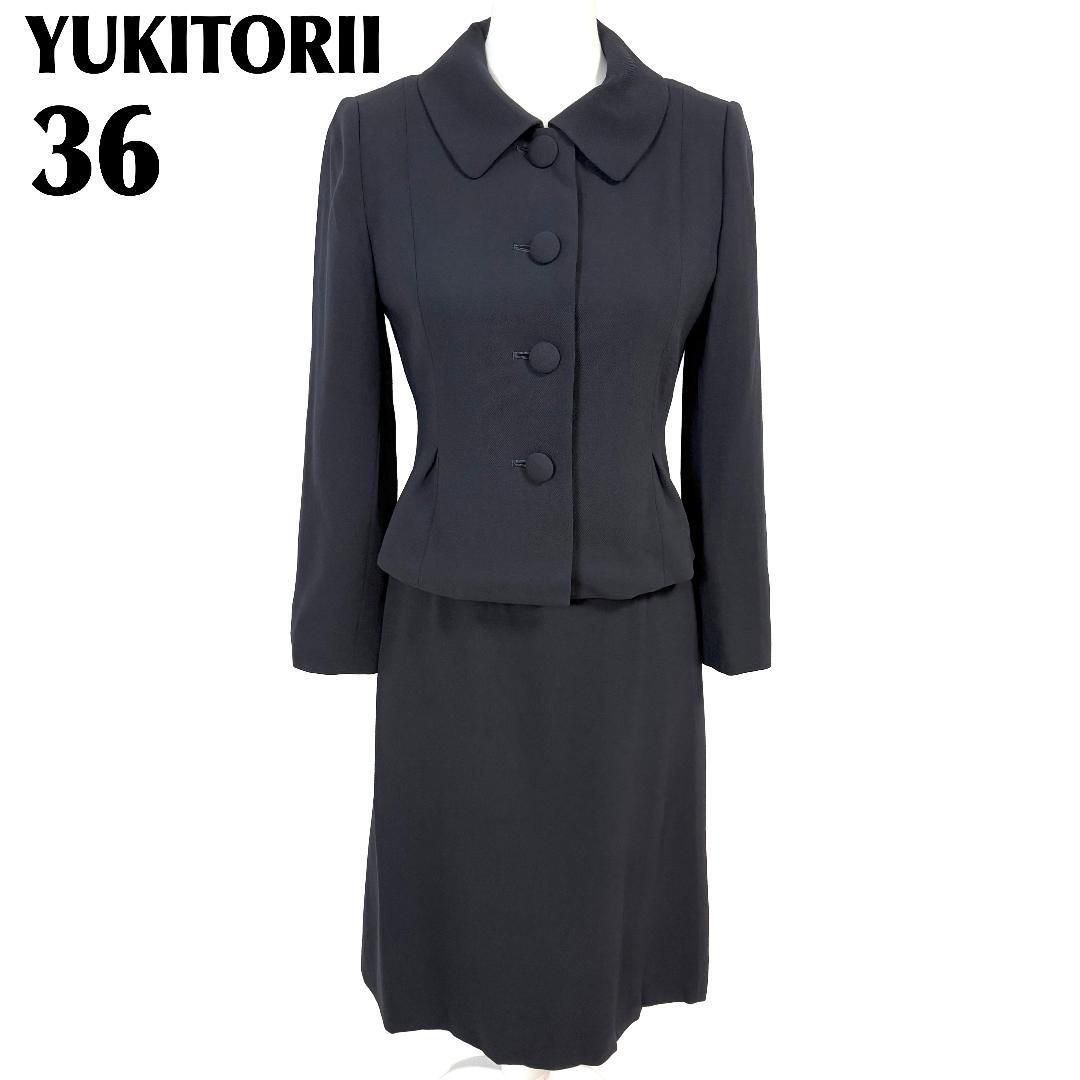 【美品】 YUKITORII 半袖ワンピースセットアップ 36 ダークネイビー