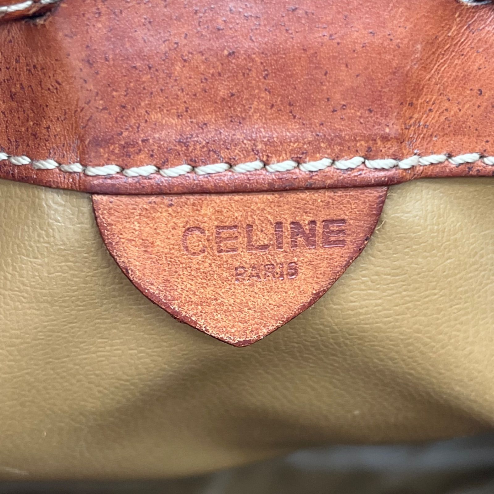 良品◎CELINE セリーヌ ポーチ付き 巾着 マカダム柄 ショルダーバッグ 