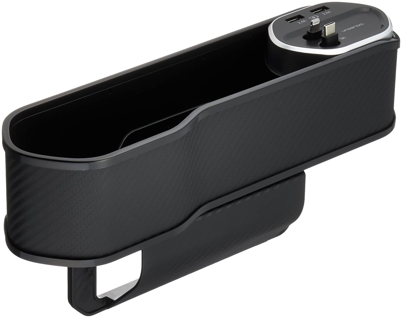 セイワ(SEIWA) 車内用品 収納用品 充電ポート付シートオーガナイザー AL362 Wリールチャージャー Type Aポート×2 4.8A出力 リールチャージャーLightning 2.4A出力 &Type C 3.0A [カーボン(Wリール/2ポート)]