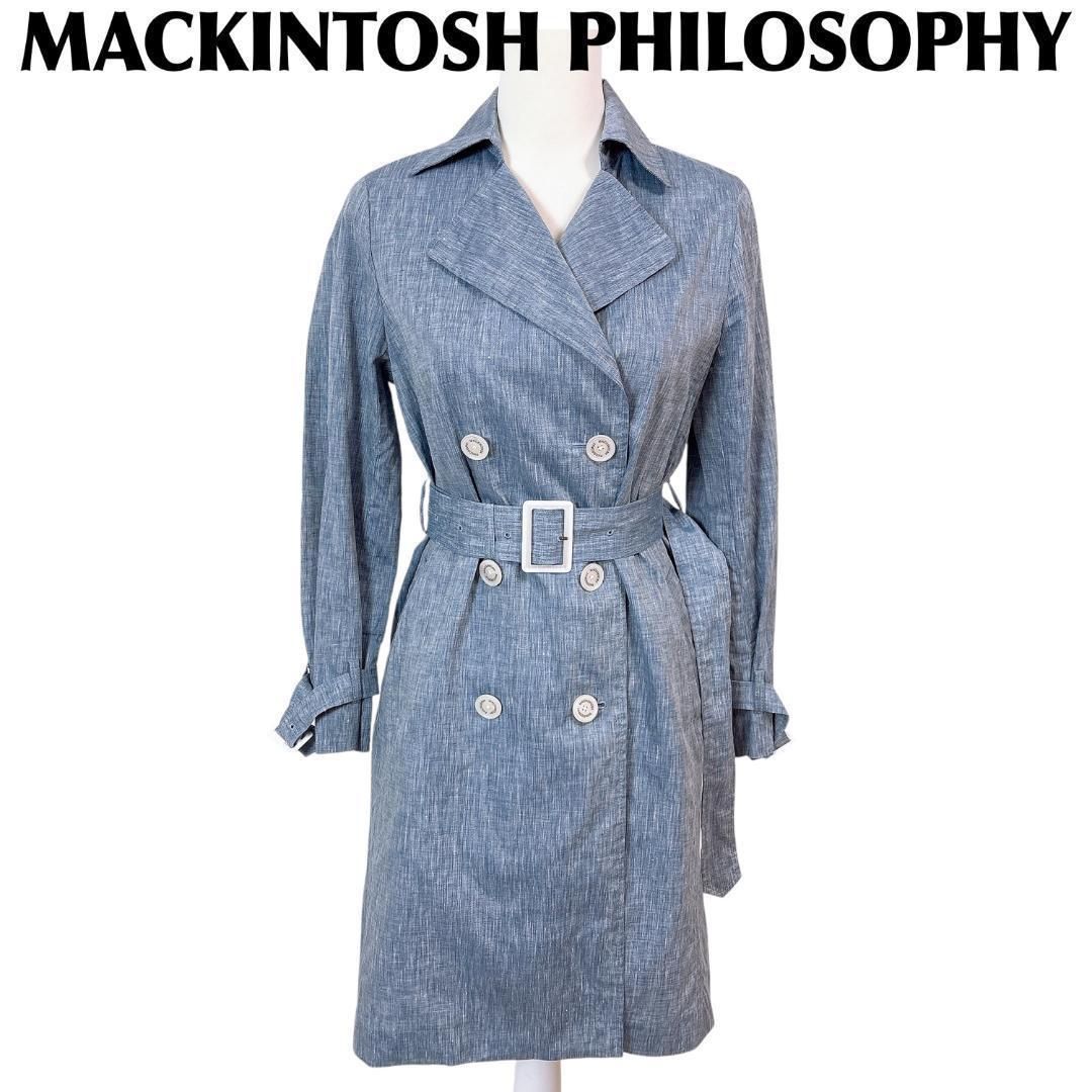 超美品 MACKINTOSH PHILOSOPHY リネントレンチコート MACKINTOSH PHILOSOPHY リネントレンチコート 36 ブルー - メルカリ