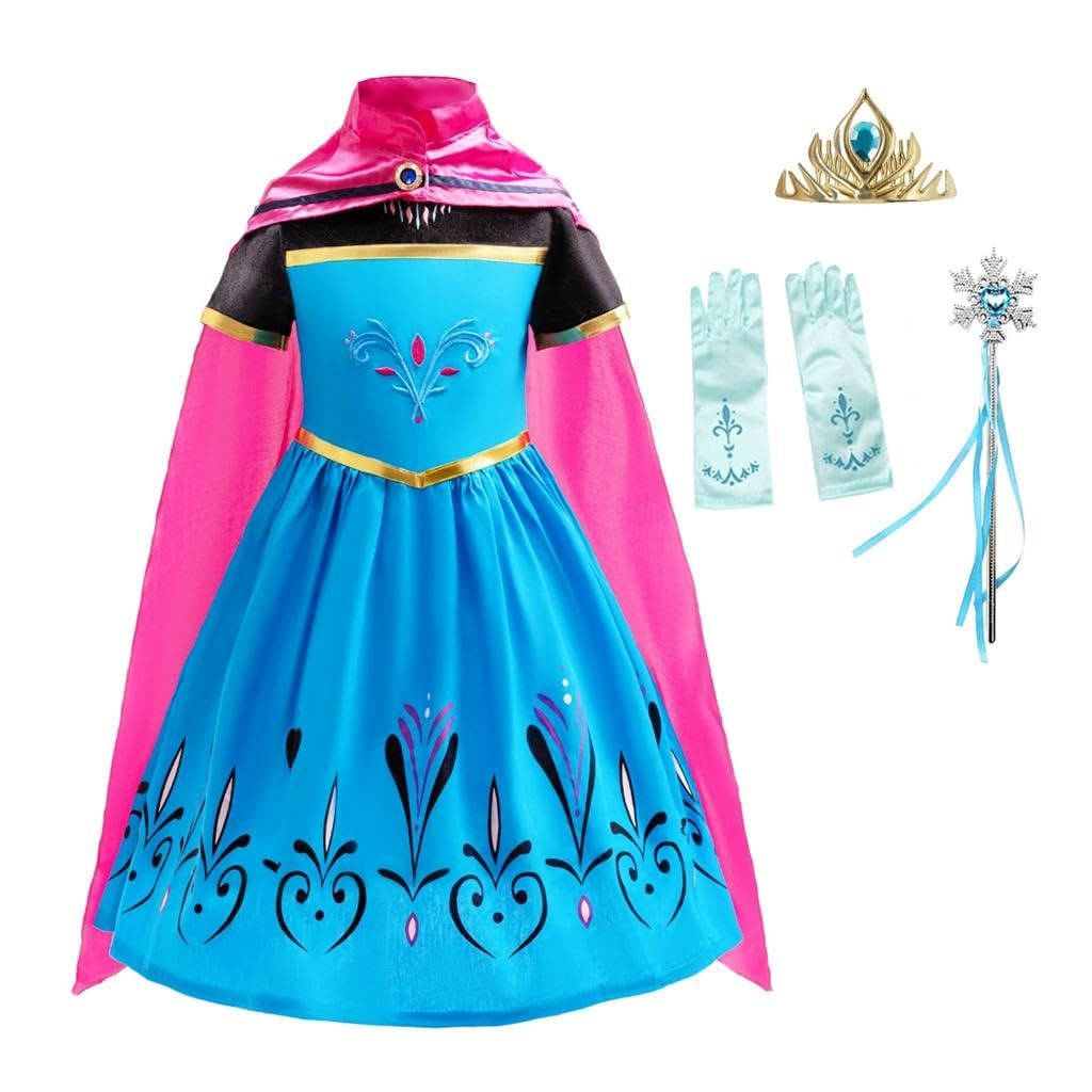 新品 [Dressy Daisy] 子供 女の子 アイス プリンセス 戴冠式 ドレスアップ コスチューム ハロウィン クリスマス パーティー コスプレ 4～5歳 （クラウン +女王の杖 +手袋）