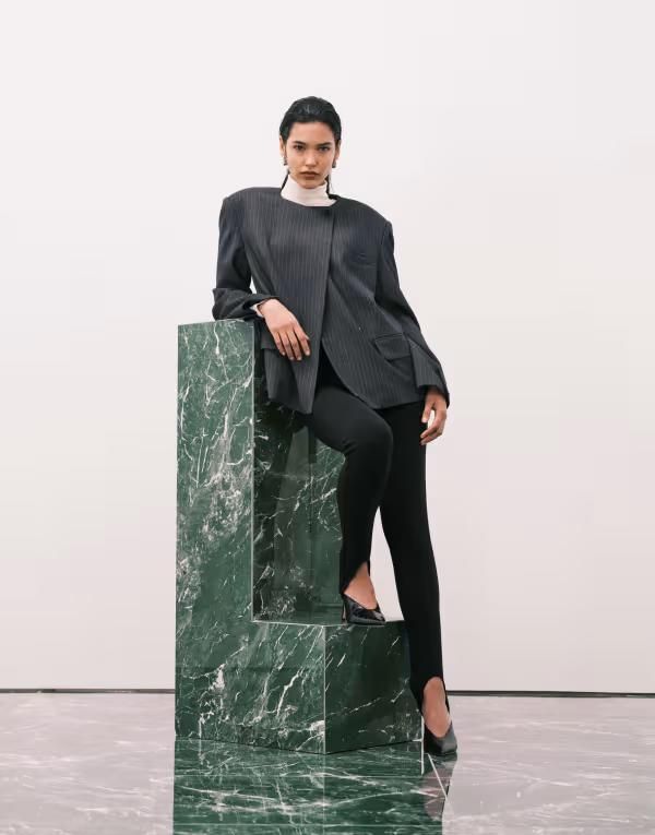 エイソス レディース ボトムス レギンス ASOS DESIGN interlock stirrup leggings Black ブラック