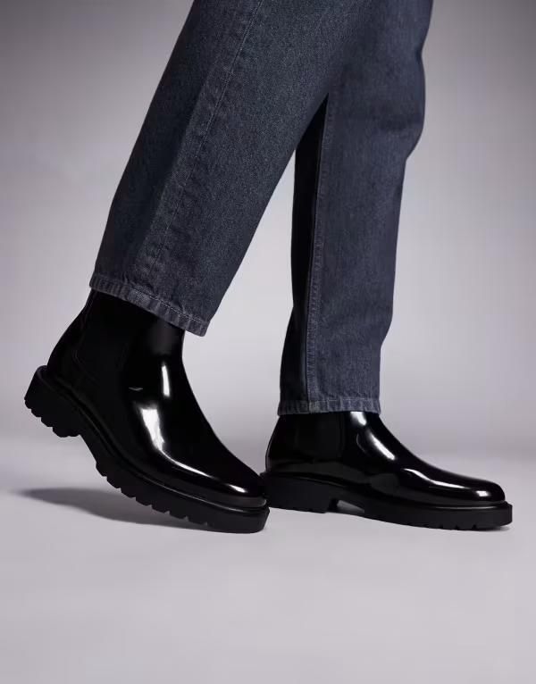 エイソス メンズ シューズ ブーツ・レインブーツ チェルシーブーツ チェルシー ブーツ ASOS DESIGN Chelsea boots Black ブラック