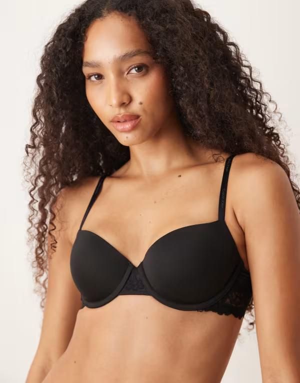 カルバンクライン レディース アンダーウェア ブラジャー Calvin Klein attraction balconette bra Black ブラック