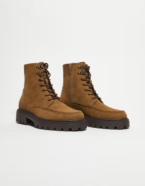 エイソス メンズ シューズ ブーツ・レインブーツ レース ASOS DESIGN lace up boots withiker detail in taupe トープ 13,460円