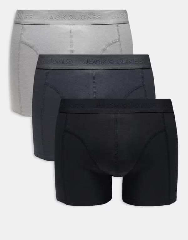 ジャック アンド ジョーンズ メンズ アンダーウェア トランクス Jack Jones 3 pack boxer briefs and Black ブラック 11,765円