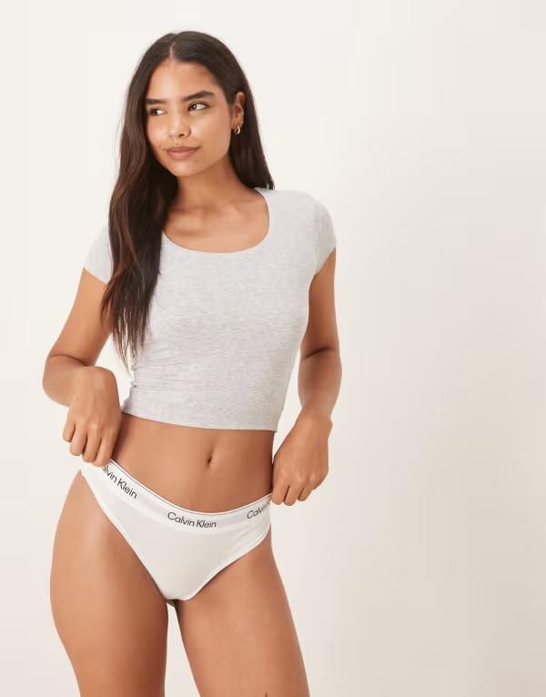 カルバンクライン レディース アンダーウェア ブリーフパンツ コットン Calvin Klein Icon Cotton Modal thong White ホワイト