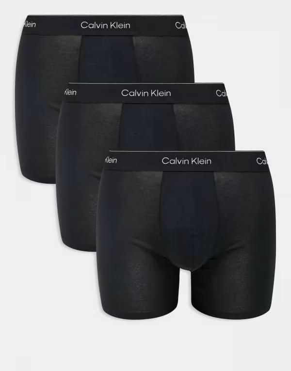 カルバンクライン メンズ アンダーウェア ブリーフパンツ トリプルブラック コットン Calvin Klein Icon Cotton Stretch 3 pack boxer briefs in triple Black ブラック