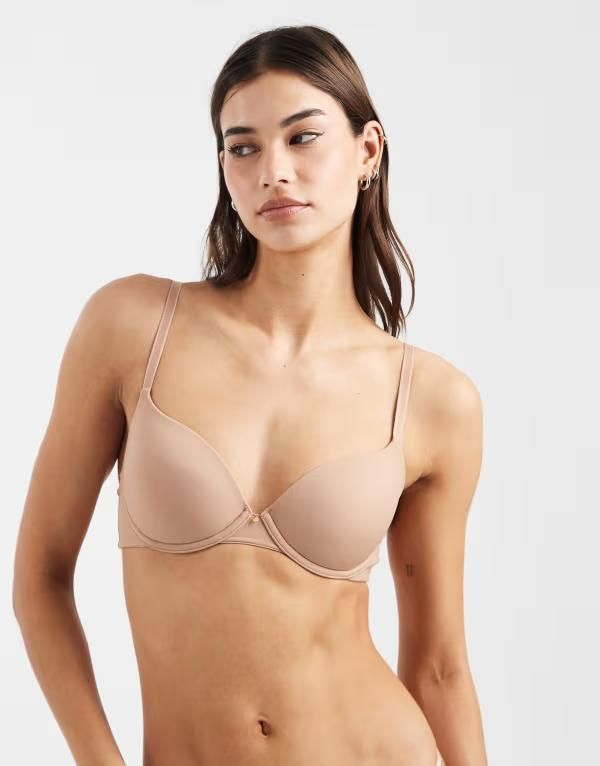 エイソス レディース アンダーウェア ブラジャー Tシャツ ASOS DESIGN molded Tshirt bra BEIGE ベージュ