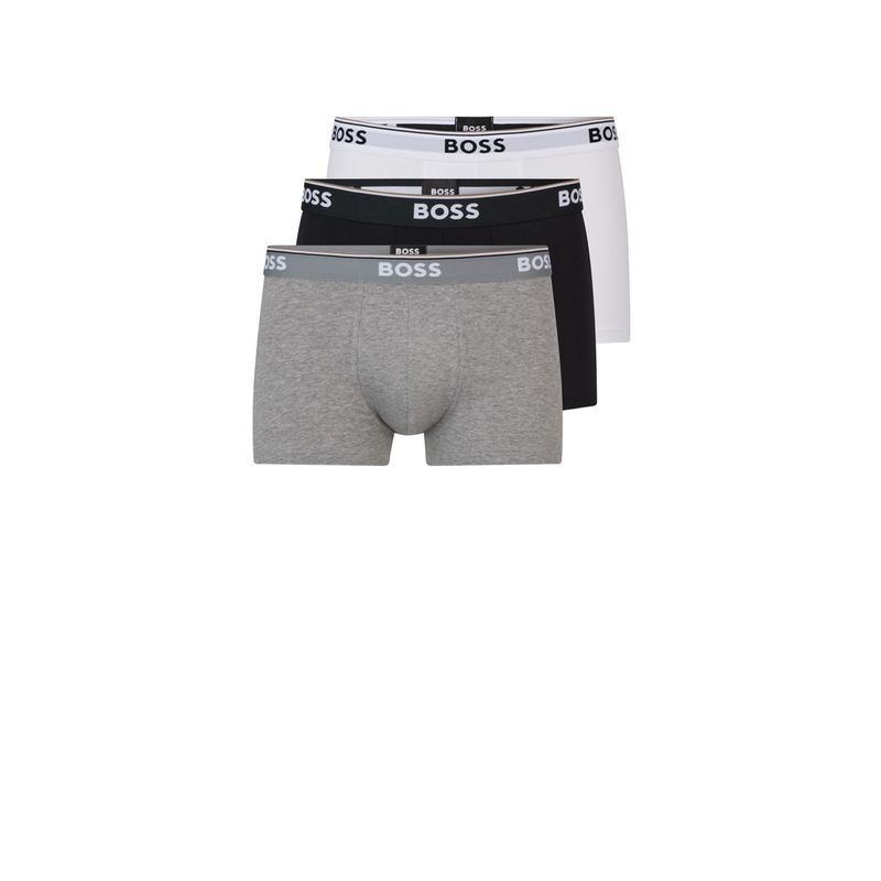 ボス メンズ アンダーウェア ボクサーパンツ Boss Trunk 3P Power 10242934 01 BlkWhtGry 999