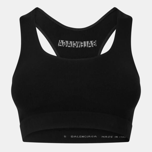 バレンシアガ レディース アンダーウェア ブラジャー Balenciaga Womens Unlined Bralette BlackWhite ホワイト