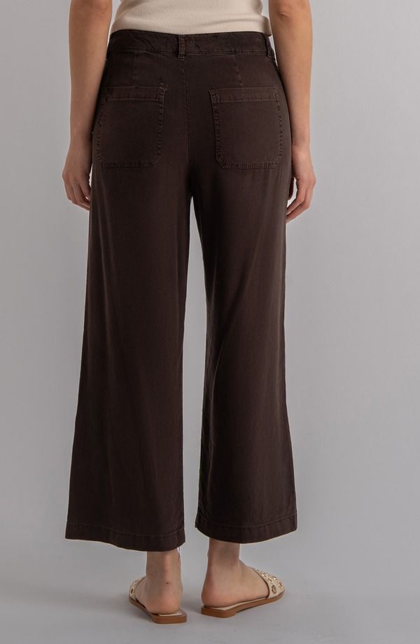 カットフロムザクロス レディース ボトムス レギンス ワイドレッグ ハイウエスト パンツ リネン KUT from the Kloth Topaz High Waist Crop Wide Leg Linen Blend Pants Chocolate チョコ カットフロムザクロス レディース ボトムス レギンス ワイドレッグ ハイウエスト パンツ リネン KUT from the Kloth Topaz High Waist Crop Wide Leg Linen Blend Pants Chocolate チョコ